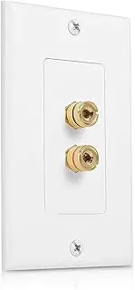 Ysyaxsyt 2 Posts Speaker Wall Plate Home Theater Wall Plate Audio Panel for 1 Speakers