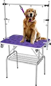 Prestige Elite 37” Dog Grooming Table, Dog Grooming Table for Dogs at Home - Adjustable Heights Pet Grooming Table, Dog Grooming Supplies & 300lbs Capacity - Portable Dog Washing Station for Home