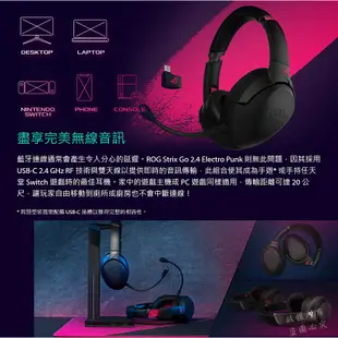 ROG STRIX GO 2.4 ELECTRO PUNK WIRELESS 無線 電競耳機麥克風 遊戲耳機 電馭粉