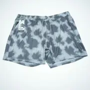 Solaris Active Men's Workout Shorts XXL Gray Geo Camo Secure Pocket NWT