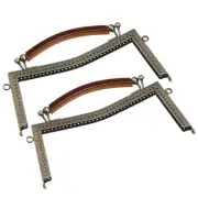 2pcs Metal Purse Frames Kiss Lock Clasp Frame Embossed Clutch Rubber Handle