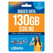 Lebara $39.90 Prepaid Eco SIM Card