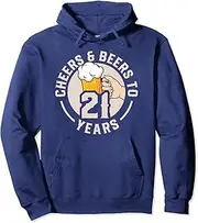 [VidiAmazing] 21st Birthday for him and Her Cheers and Beers to 21 Years Pullover Hoodie ds535
