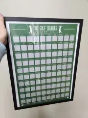 Top 100 Golf Courses Bucket List, Scratch-Off Wall Décor, Golfers Dream Courses