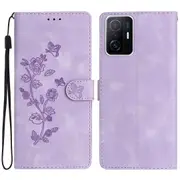 For Xiaomi 11t Pro 5g / 11t 5g Phone Cover Shell Tpu+pu Leather Wallet Stand Imprinted Flower Cell Phone Case
