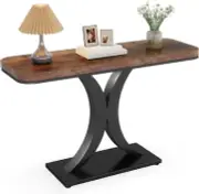 LITTLE TREE Industrial Entryway Console Table, Compact Foyer Hallway Accent Tabl