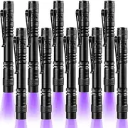 Beieverluck 10 Pack UV Black Light Flashlight Mini 395nm Pen Light with Clip LED Handheld Blacklight Detector for Leak Pet Urine Hotel Inspection Dry Stain and Bed Bug, Large