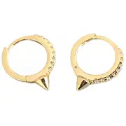 ANYCO Earrings Gold Plated Single Short Spike Eternity Clicker For Women Girl Teen Elegant PerfectFashion Stylish Accessories Jewelry Gifts