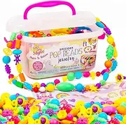 Just My Style Make & Believe Unicorn Pop Beads by Horizon Group USA, 500+ Snap-Together Beads, DIY Jewelry Kit for Kids, Hassle-Free Materials