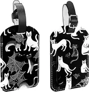 [KQNZT] Luggage Tags for Suitcases, 2 Pack Suitcase Tag, Bag Tags for Luggage, Cute Luggage Tags, Luggage Tags 2 Pack, Halloween Spider Web Black Cat Owl