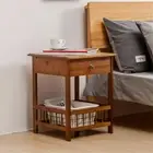 2 Tier Classic Bedside Table Drawer Side Table Living Room Coffee Tea End Table