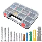 370Pcs Plastic Drywall Wall Anchors Kit with Screws, Includes 5 Different Assort