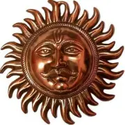 Sun Face Antique Bronze Coloured Copper Big Wall Hanging Decor For Home