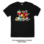 精靈寶可夢 25 週年 STARTER POKÉMON YOKOHAMA T 恤(新加坡 3-5 天交貨)口袋妖怪正面印