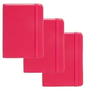 Simply Genius A6 Pocket Size Mini Hardcover Notebooks -124 pages (Pink, 3 Pack)