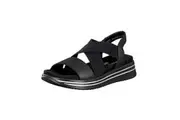 Remonte Womens Sandals Shoes Summer Removable Insole Light Soft - Black - EUR 39