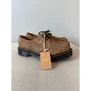 Dr. Martens 1461 Bex Made in England - Size 9 - Tan Hairy Suede - NEW