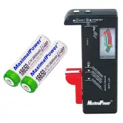 Maximalpower Battery Tester for AA AAA C D 9V with FREE Battery Gift