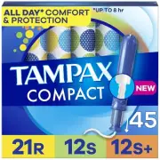 Tampax Compact Pearl Tampons Multipack, with LeakGuard Braid & Extendable