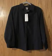 Chico’s No Iron Coolmax All Season Classic Button-Up Shirt Size 2P 12/14P NWT