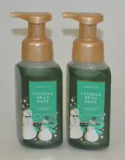 2 BATH & BODY WORKS VANILLA BEAN NOEL GENTLE FOAMING HAND SOAP WASH SNOWMAN GOLD