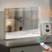 VANITIIT GLOBAL Hollywood Bluetooth Vanity Mirror with Lights 80x58cm