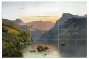 Tile Mural River Mountains A. Breanski Kitchen Wall Backsplash Marble Ceramic