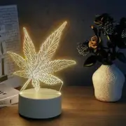 3D Cannabis leaves Night Lighting Touch Botton Decor LED Lamp
