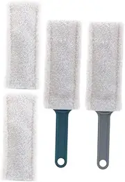 ORFOFE 1 Set Household Dust Cleaner Washable Duster Brush with Replacement Cloths Multi Function Blind Duster for Car Furniture and Window Blinds Cleaning