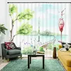 Grass Bend Nice Bridge 3D Curtain Blockout Photo Printing Curtains Drape Fabric