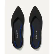 ROTHY'S The Point Comfy Pointed-Toe Knit Upper Slip-on Flats Black Size 10 NWOB
