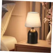 9'' Mini Classic Desk Lamp with Sand Black Base, LED Bedside Table Lamp with