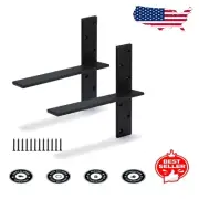 3 Pack Hidden Floating Shelf Brackets - 8" for Strong Countertop Support