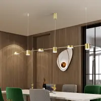 在飛比找蝦皮購物優惠-現代簡約LED餐吊燈長條形北歐餐桌燈吧台茶餐廳出口燈具110