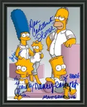 The Simpsons Cast - BART HOMER SIGNED - A4 AUTOGRAPHED PHOTO POSTER