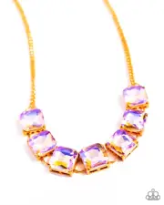 Paparazzi I SQUARE To Secrecy Orange Necklace NWT