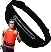 Waist Bag for Running, Waterproof Bag for Mobile Phone in Sports, Sports Accessories for Climbing Hiking Camping Jogging Dog Walk Cycling, Black/White, Consulte la descripción, See description