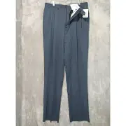 Canali Pants Mens 37 Gray Pure Wool Raw Hem Flat Front Straight Leg Trousers