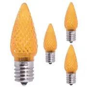 Diodesy 4PK C9 LED Orange Replacement Christmas Light Bulb, E17 Base ,0.6W, 5W
