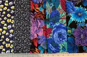 4.3 Yards Kaffe Fassett, Timeless Treasures + Flowers Fabric Lot-New 100% Cotton