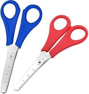 2 Pcs Kids Scissors, Children Blunt tip Safety Scissor with cm-Scale, Plastic Handle Preschool Toddler Safety Scissors for Kids Baby for Scrapbooking Art DIY Craft Students Teaching Stationery