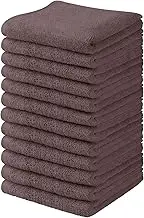 Towel and Linen Mart 100% Cotton - Wash Cloth Set - Flannel Face Cloths, Highly Absorbent and Soft Feel Fingertip Towels (Grey, Pack of 12)