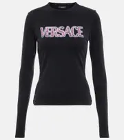 [Versace] Versace Goddess logo long-sleeve T-shirt AU 6 multicoloured