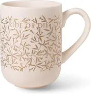 Fringe Studio Stoneware Josephine Mug, Ride or Die, 12 Fl. Ounces, 3.25" x 4.38" (770025)