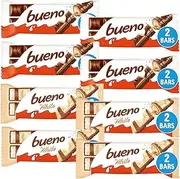 Creamy Chocolate Bundle Containing Bueno Chocolate Bar 43g x4 and Bueno White Bar 39g x4 (8 Pack)