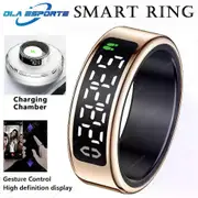 Smart Ring For Ring with Display Screen Gesture Swipe Tiktok Video Health Monitor IP68 &5ATM Waterproof Smartring Gold 12