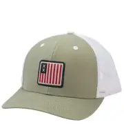 CASE XX KNIVES MILITARY GREEN TRUCKER HAT - EMBROIDERED XX FLAG PATCH (41193) P