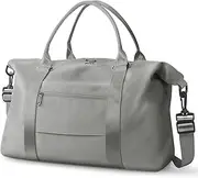 Travel Duffel Bag, Weekender Travel Bag Men Small Gym Bag for Women, Hospital Bag for Labor and Delivery, Overnight Bag Luggage Bag with Trolley Sleeve, Airplane Travel Essentials for Flying, Grey