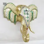 泰國實木雕刻大象壁飾會所走廊過道墻壁動物象頭裝飾掛件墻上飾品