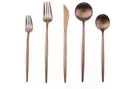 Matte Rose Gold Silverware Set 5 Piece Stainless Steel Satin Finish Flatware Set